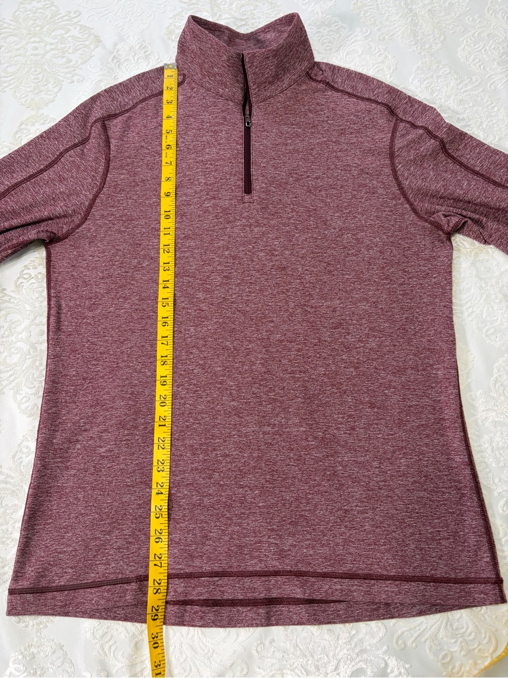 Lululemon Surge Warm 1/2 Zip Long Sleeve Pullover Heathered Cassis Large -No Tag - Picture 10 of 10